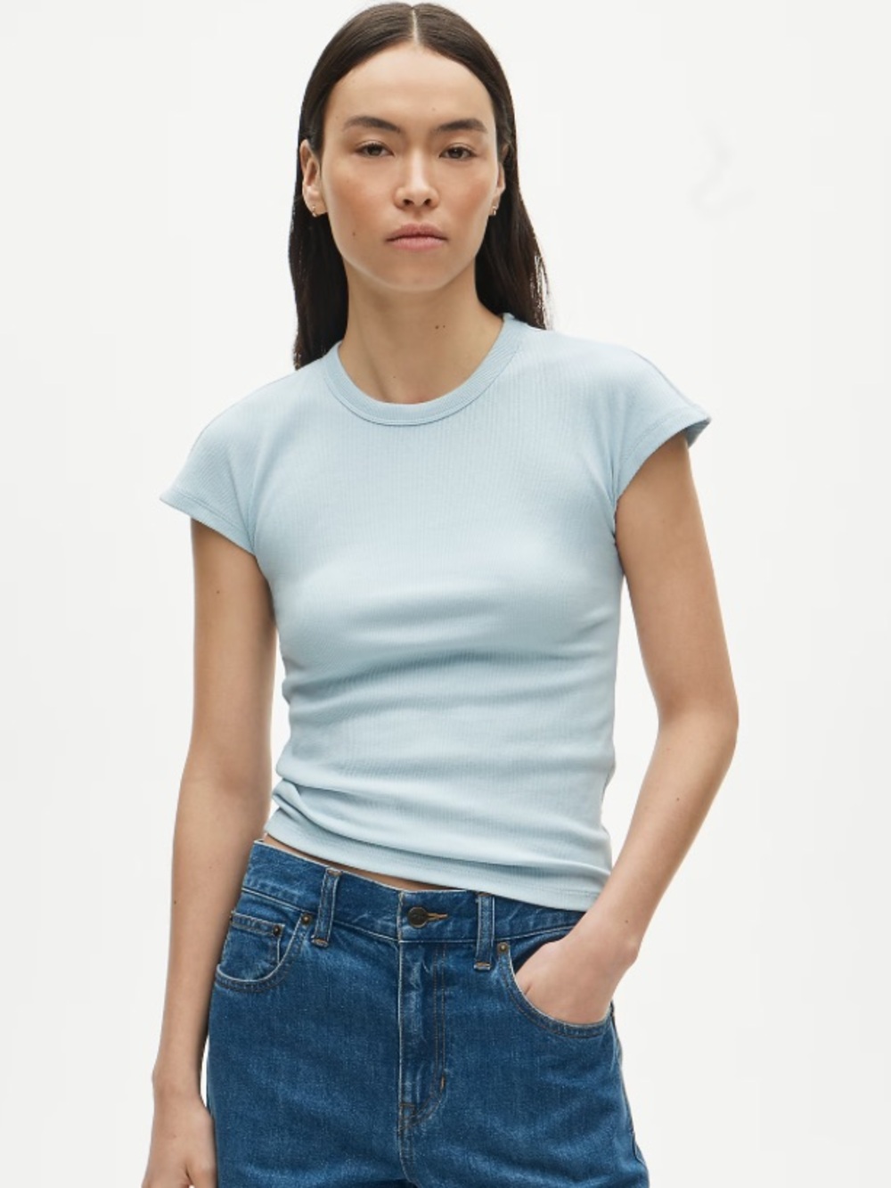 J crew deco blue Perfect rib dolman-sleeve T-shirt